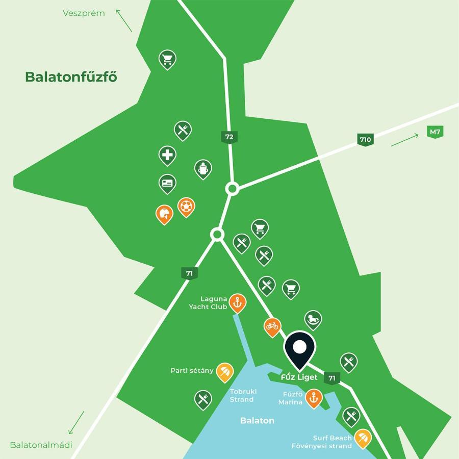Fuzliget Surf Garden Daire Balatonfůzfő Dış mekan fotoğraf